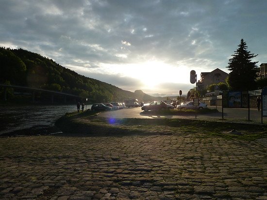 sonnenuntergang überm lilienstein