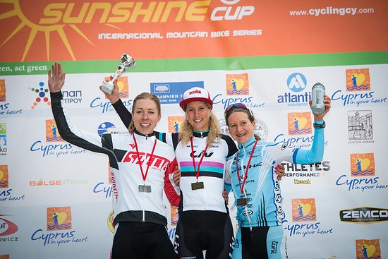 Podium Damen von Tag 2 (Anika Langvad, Jolanda Neff und Adelheid Morath) - Foto by Kuestenbrueck