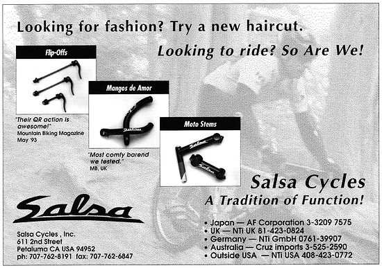 Salsa Cycles Ad Haircut &#039;93