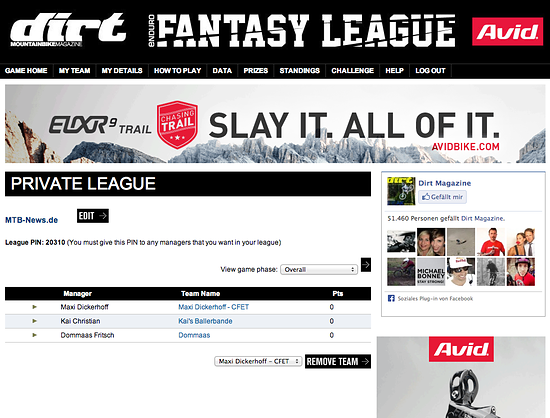 DIRT Fantasy Enduro League - MTB-News.de private League
