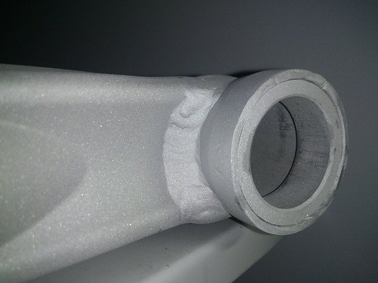 geschweisst, verschliffen und nochmals gestrahlt