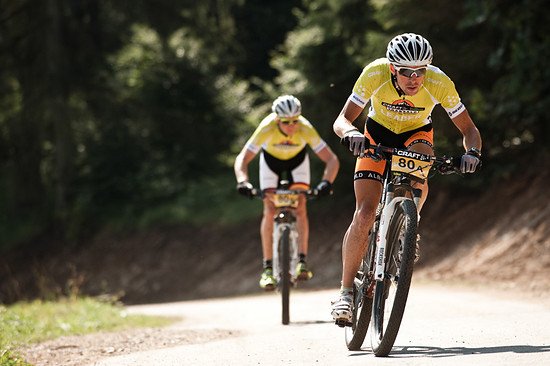 2013 title winners Jochen Kaess  GER  und Markus Kaufmann  GER  Course Craft BIKE Transalp powered by Sigma 2013 Stage 8 Rovereto-Riva del Garda  38