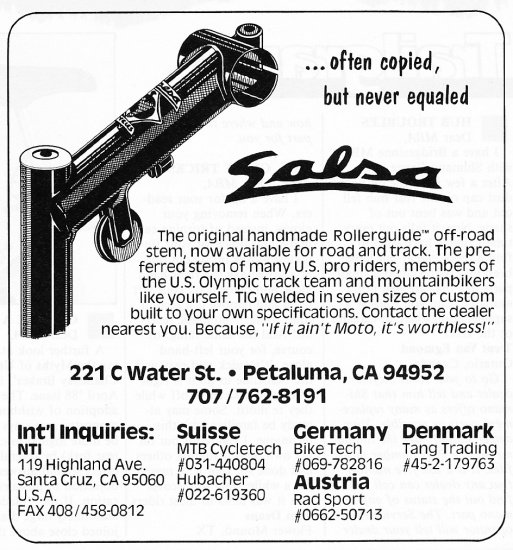 Salsa Cycles Ad . . . often copied