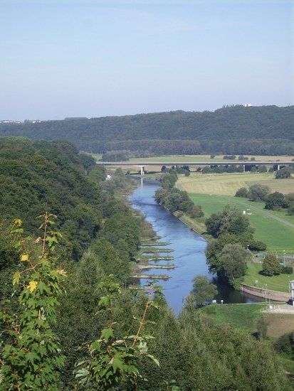 Blick von Hattingen-Blankenstein über die Ruhr