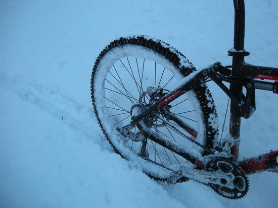 mein Bike im Schnee