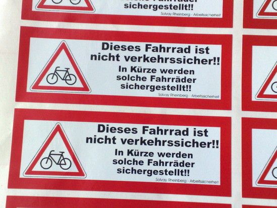 Heute auf der Arbeit an diversen Fahrrädern angebracht ... -