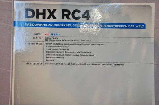 Fox DHX RC4  technische Daten