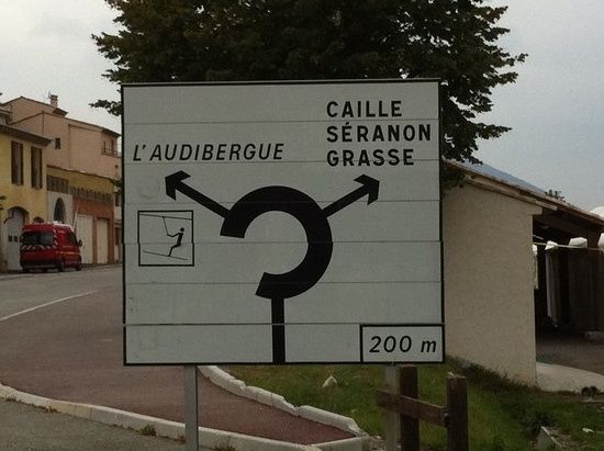 Schild in Andon