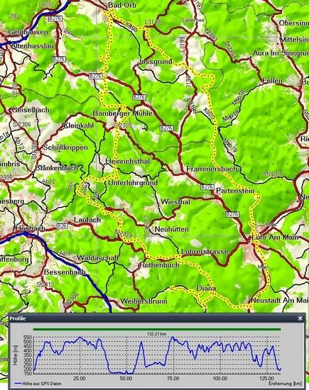 Bad Orb nach Lichtenau und zurück in 2 Tagen - 135km mit 3200hm