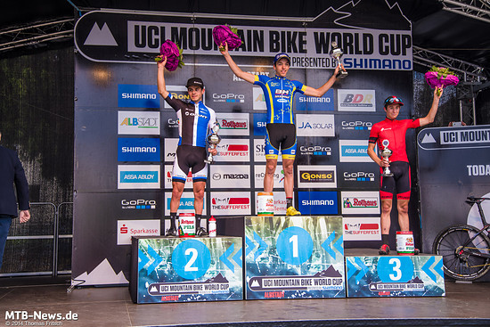 Podium U23 Herren: Michiel van der Heijden, Jordan Sarrou und Howard Grotts