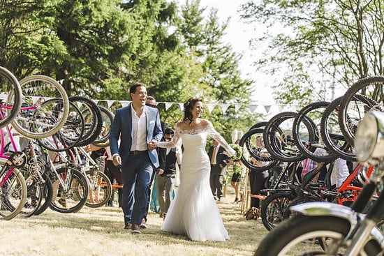 Bike-Spalier zur Hochzeit