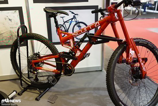 Eine große Umlenkwippe verbindet Radträger und Hauptrahmen