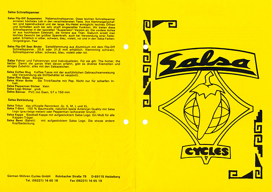 Salsa Cycles Flyer German Möhren Cycles &#039;9? (1von2)