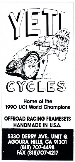 Yeti Cycles Ad &#039;91