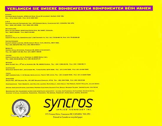Syncros Katalog &#039;95 (20von20)
