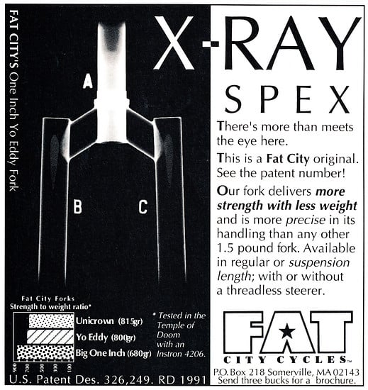 Fat City Cycles AD X-Ray Spex Big One Inch &#039;93