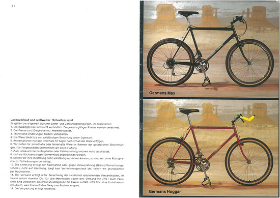 Germans Mountain Bikes Katalog &#039;90 Seite (38+39von40+1)