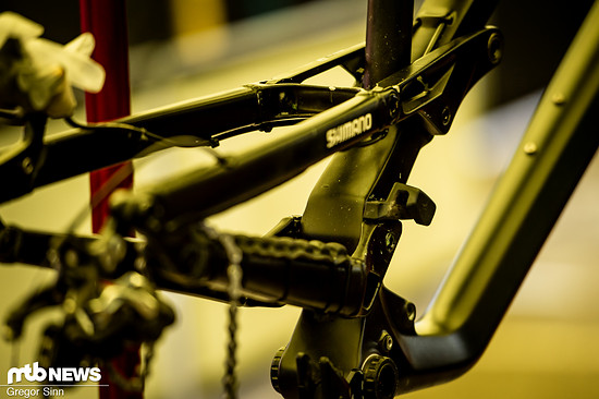 Es handelt sich wieder um ein High-Pivot-Rad, das dem Enduro-Bike des Teams zum Verwechseln ähnlich sieht.